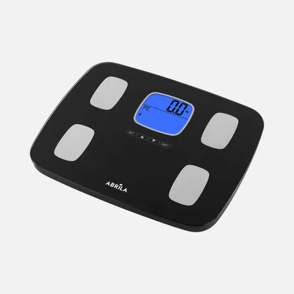 Bascula Baño Malia Cap.150kg Negro Vidrio Temp6mm Imc Display Analis.memoria10perfiles 2,5x32,5x25,5cm