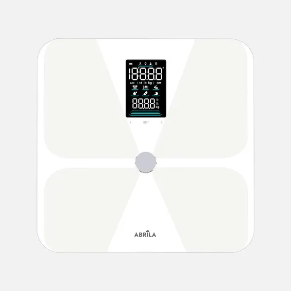 Bascula Baño Chayton Cap.180kg Blanco Vidrio Temp6mm Display Analis15dat. Memoria Bluetooth 2,5x28x28cm
