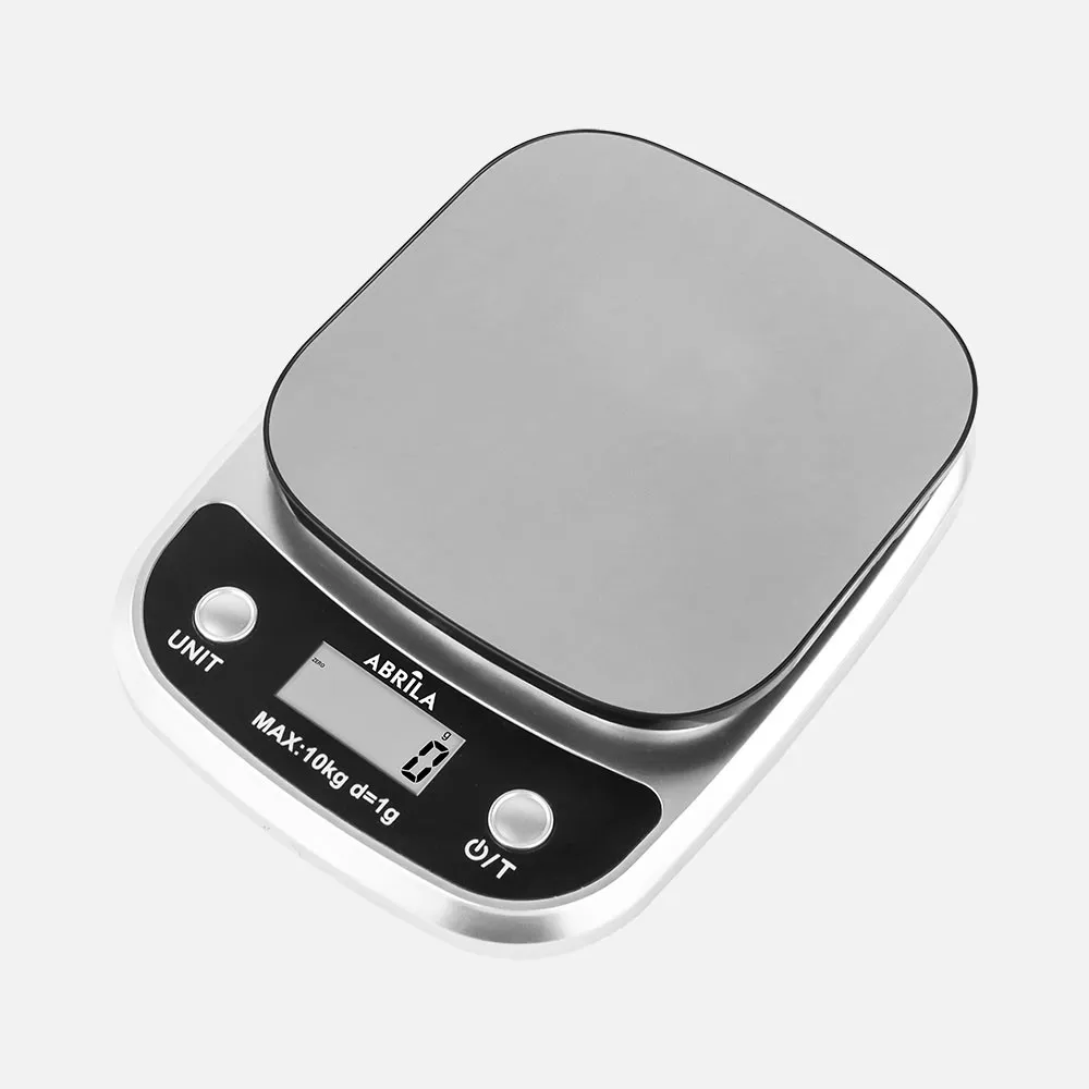 Bascula Cocina Anala Niquel Cap.10kg Platf.ac.inoxidable Apagado Automatico Funcion Tara 3,5x16x21,5cm