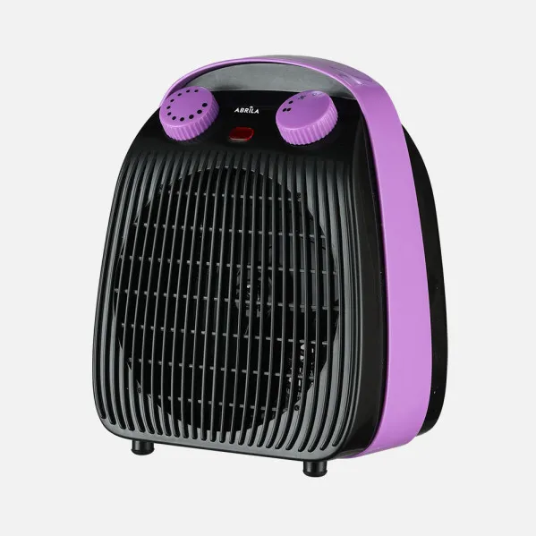 Termoventilador Elect.burlete 2000w Negro/lila 2pot 3funciones Antivuelco Seguridad Termostato Ajust.23,5x19x14cm