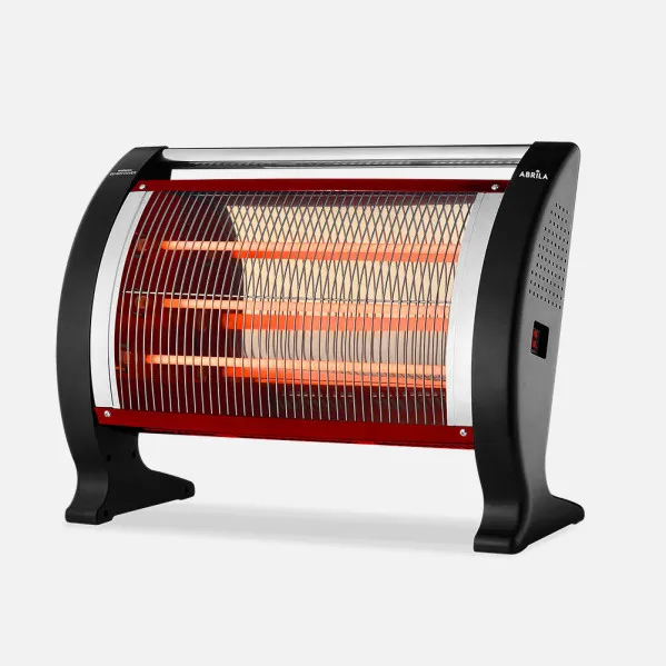Quartz Electric Heater Ananta Black 2000w 3pot 3elem Tip-over Protection Carry Handle 41x56x18cm