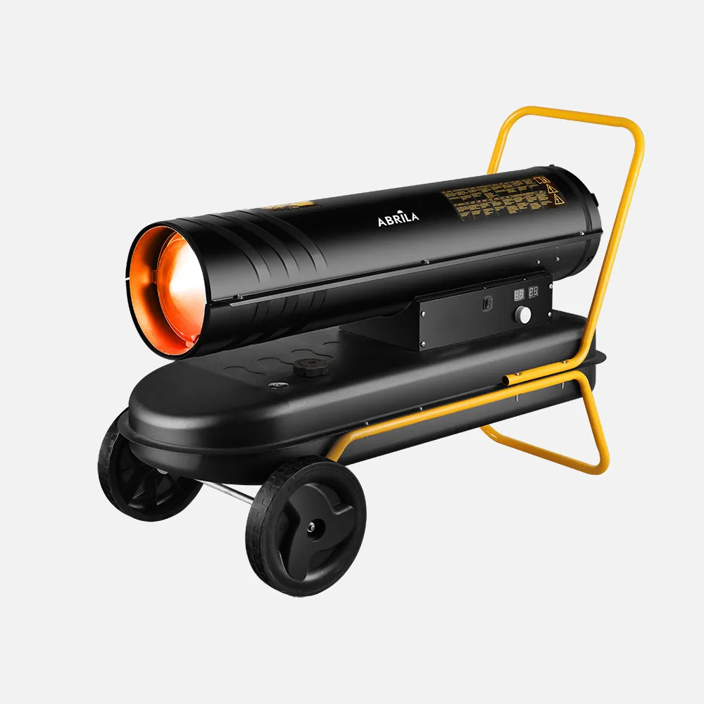 Cañon Calefactor Gasoleo Alpine 50kw Negro/amarillo 45l  Caudal1100m3/h Protec.seg.control Temp.
