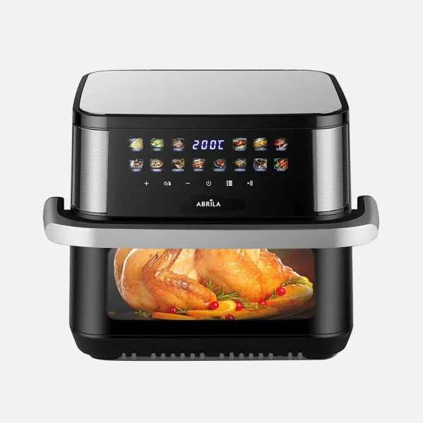Air Fryer Lanus 10l 2000w Black/Steel, Dual Heating Elements, Display, Timer, Thermostat, Touch 33,5x45x37,5cm