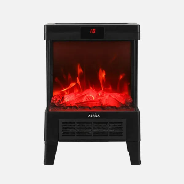 Termoventilador Ceramico Ptc Frisco 1800w Negro 2pot Efecto Llama Independiente,protec.sobrecalentamiento 48x33x30cm