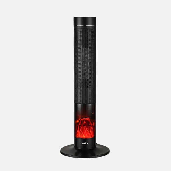 Fan heater Ceramic PTC Vertical Benton 2000w Black 2pot Oscillating,flame effect,tip-over protection 85x32x32cm