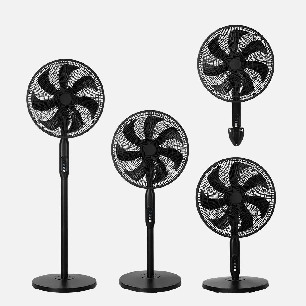 Ventilador Pie 3x1 Mixin Negro 3vel 60w 7aspas 45d  Fijo/rotatorio Suelo/pared/sobremesa Regx45x45cm