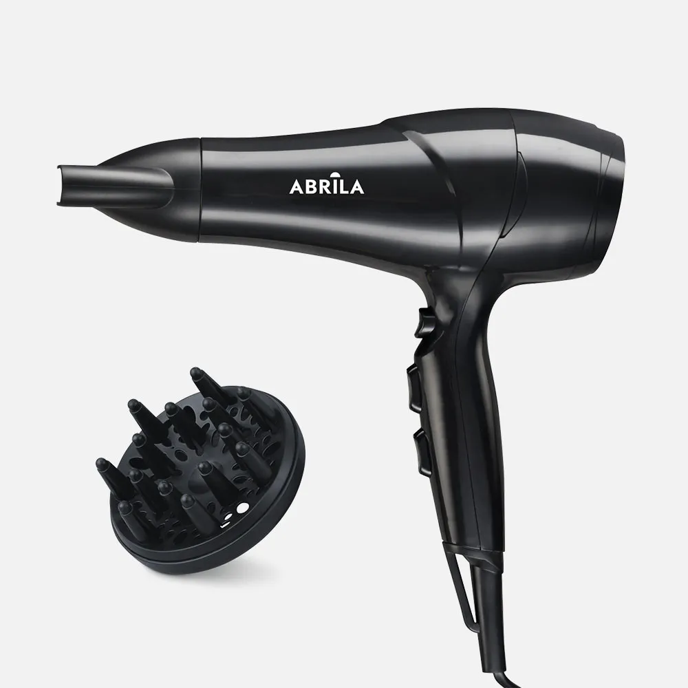 Secador Dc Anila Negro 2200w 2vel.3temp.condensador+difusor Sist.ionico,funcion Frio,filtro Extraible 29x28x9cm