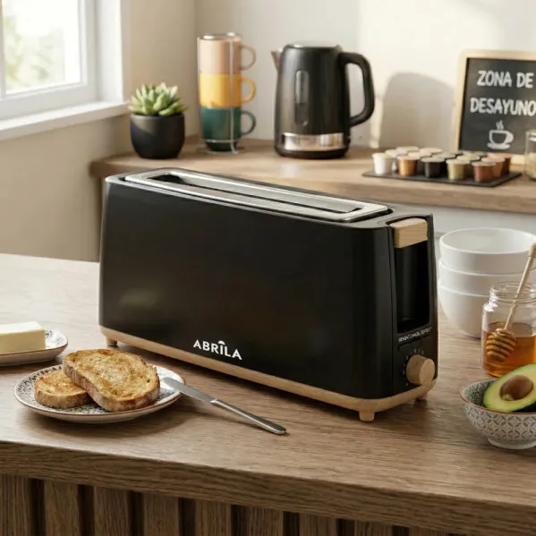 Tostador Pan Yeltes 900w Negro/haya 7niv.tost.descongelacion,apag.automatico.1ranura.recogemigas.17x38x115cm
