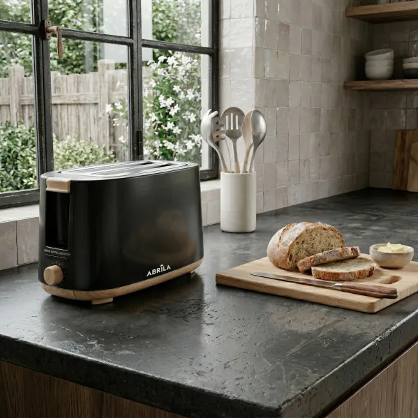 Tostador Pan Eume 1400w Negro/haya 7niveles Tostado,descongelacion,  Apag.automatico,2ranuras,recogemigas 17x38x14,5cm