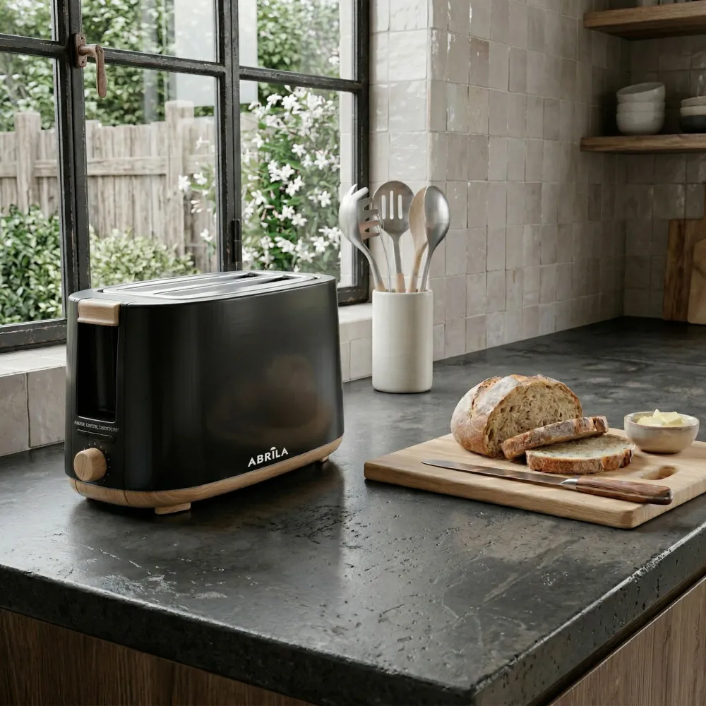 Tostador Pan Eume 1400w Negro/haya 7niveles Tostado,descongelacion,  Apag.automatico,2ranuras,recogemigas 17x38x14,5cm