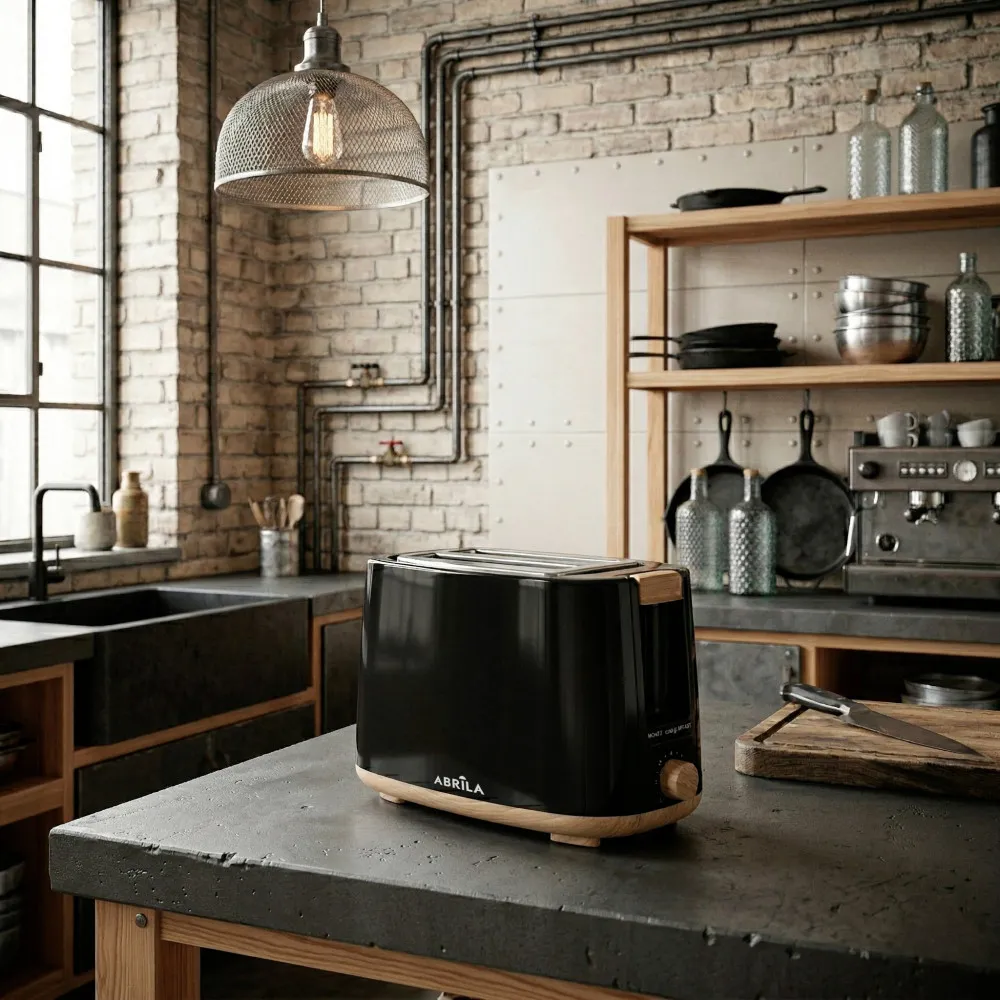 Tostador Pan Ulla 750w Negro/haya 7niv.tostado,descongelacion,  Apagado Automatico,2ranuras,.recogemigas,17x26,5x15cm