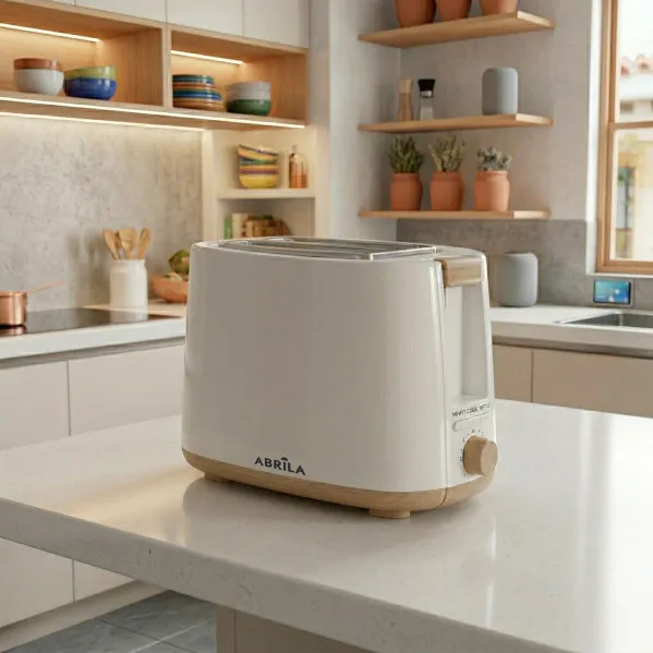 Toaster Ulla 750w White/Beech 7 Levels Toasting, Defrosting, Automatic Shut-off, 2 Slots, Crumb Tray, 17x26,5x15cm