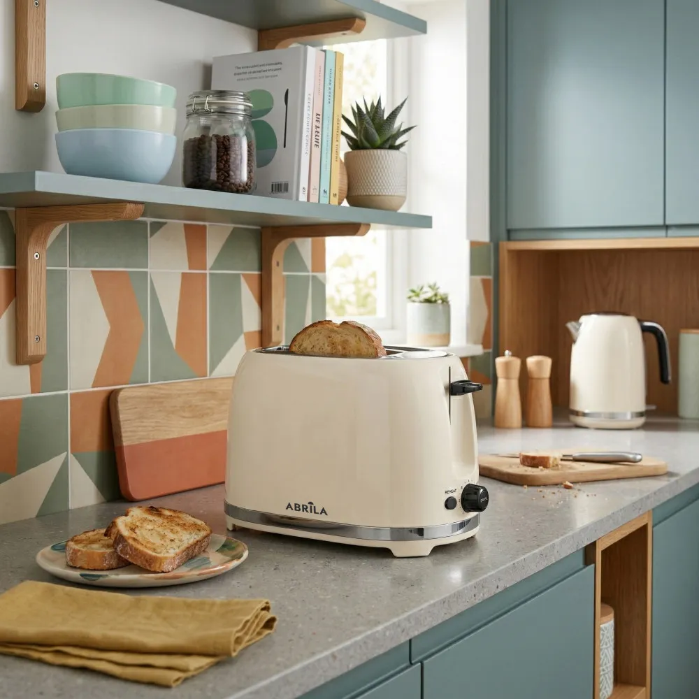 Tostador Pan Tambre 850w Beis 7niv.tostado,descongelacion,  Apagado Automatico,2ranuras,recogemigas,19x28x17cm