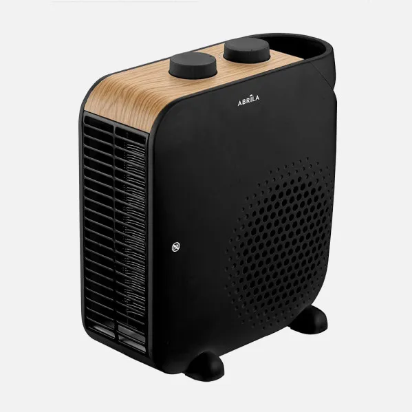 Fan Heater Elect.trail 2000w Black/Beech, 2-Power, 3-Function, Dimmable Thermostat, Safety Protection 23,5x22,5x12cm