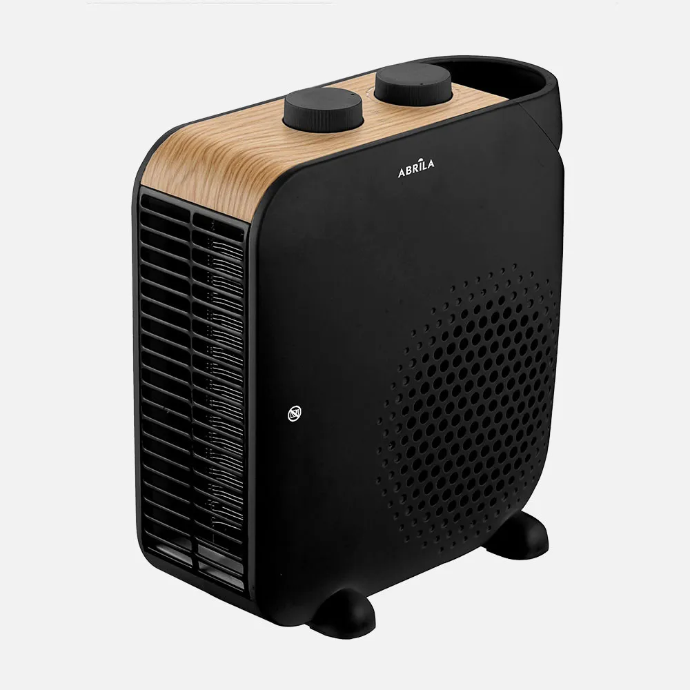 279922088 - Termoventilador Elect.trail 2000w Negro/haya 2pot 3fun Termostato Regulable,protecc.seg.23,5x22,5x12cm