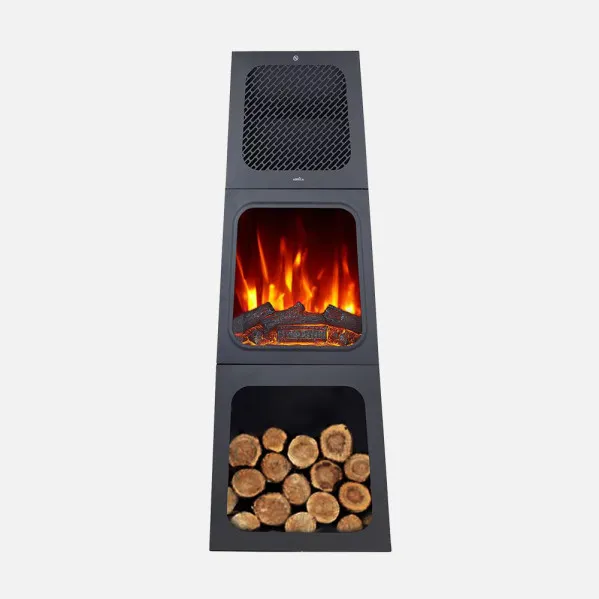 Termoventilador Ceramico Ptc Cornelius 1800w Negro 2pot Efecto Llama Indp.termostato,protecc.119x45x35cm