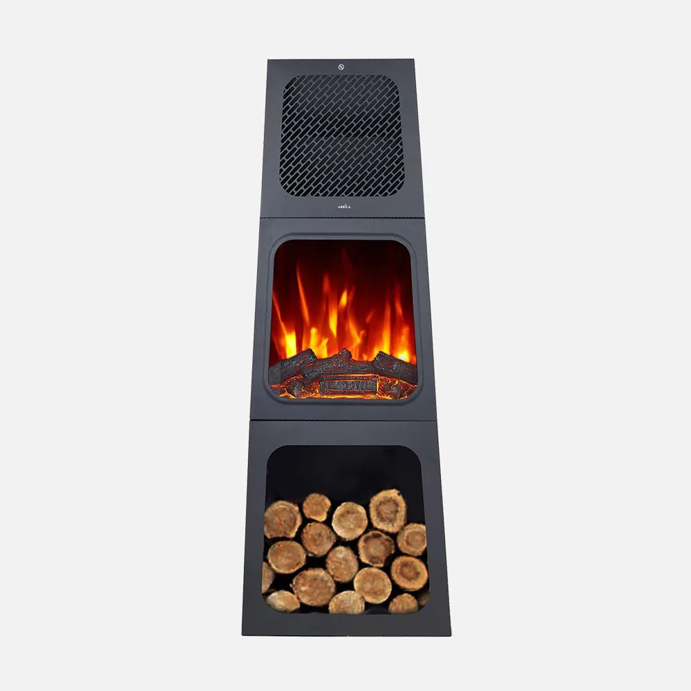 Termoventilador Ceramico Ptc Cornelius 1800w Negro 2pot Efecto Llama Indp.termostato,protecc.119x45x35cm