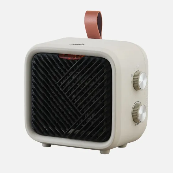 Fan Heater Ceramic Drisana 1500w Beige Dimmable Thermostat 2pot 3fun.Safety System.Tip-over Protection.15x16,5x11,5cm