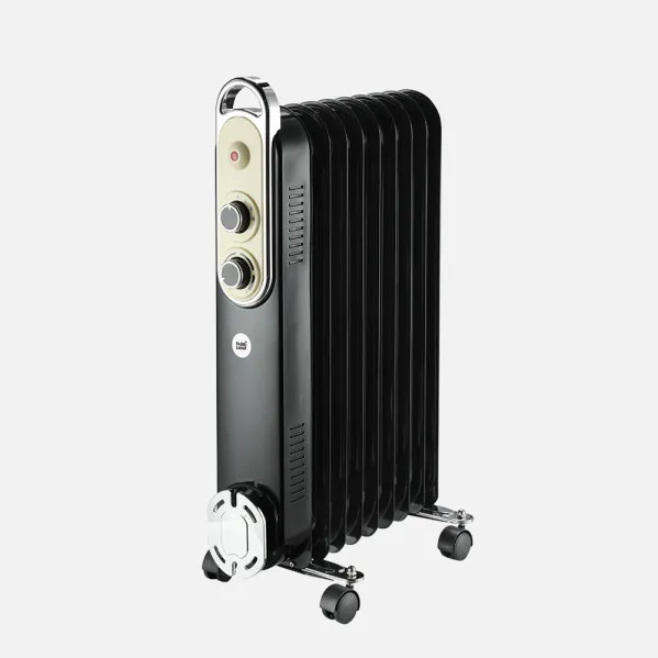 Radiador Aceite Amarantus 2000w 9elementos Negro/beis 3potencias Antivuelco Termostato Reg. Seguridad Asa 62,5x40,5x24cm