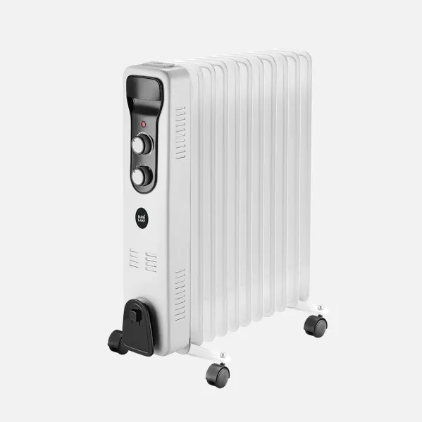 Oil Radiator Brasilia 2500w 11 elem. white/black 3 power levels Tip-over protection Thermostat Reg. safety carry handle 59,5x48x24cm