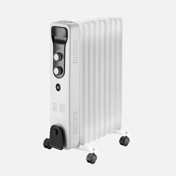 Radiador Aceite Brasilia 2000w 9elementos Blanco/negro 3potencias Antivuelco Termostato Reg.seguridad Asa 59,5x40,5x24cm