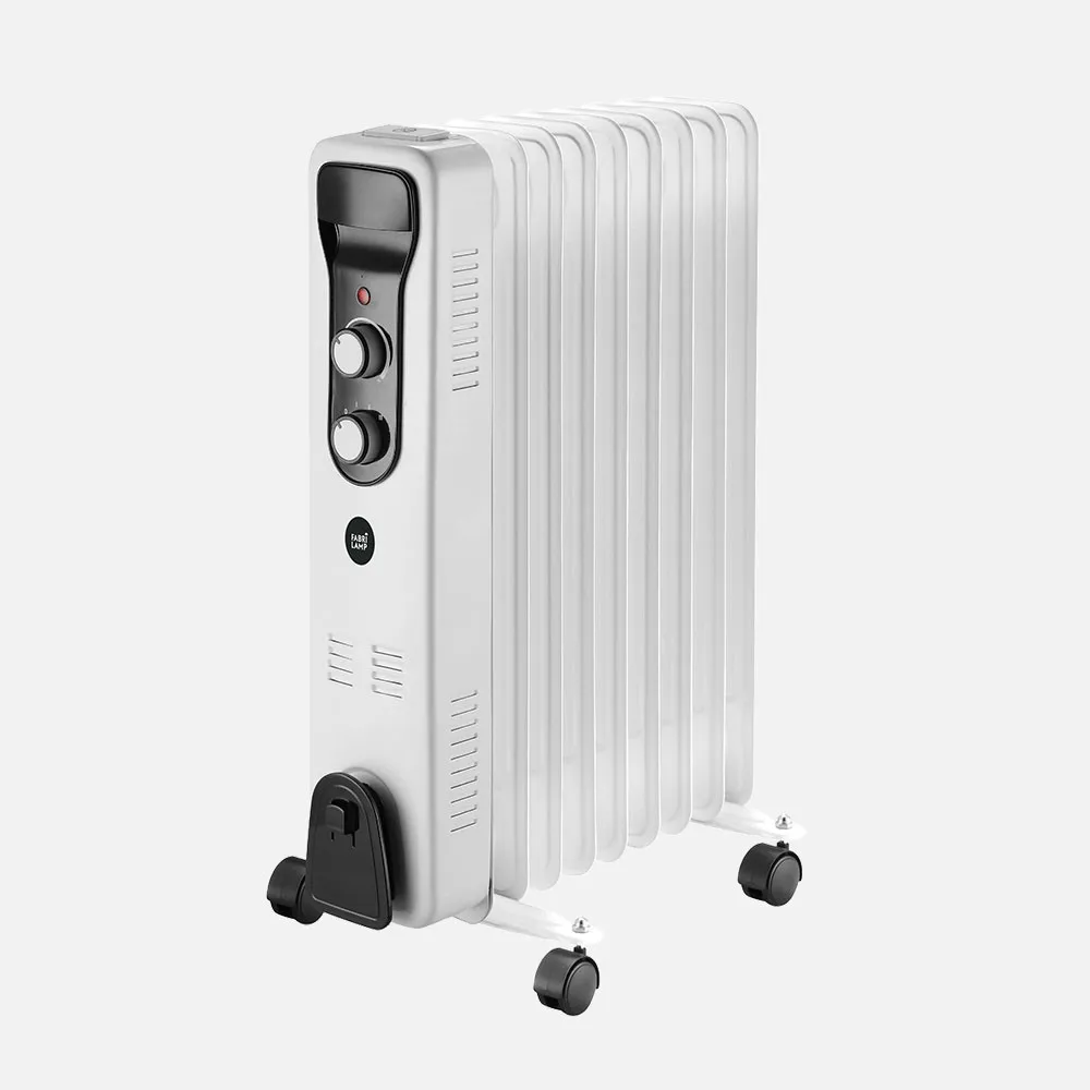 Radiador Aceite Brasilia 2000w 9elementos Blanco/negro 3potencias Antivuelco Termostato Reg.seguridad Asa 59,5x40,5x24cm