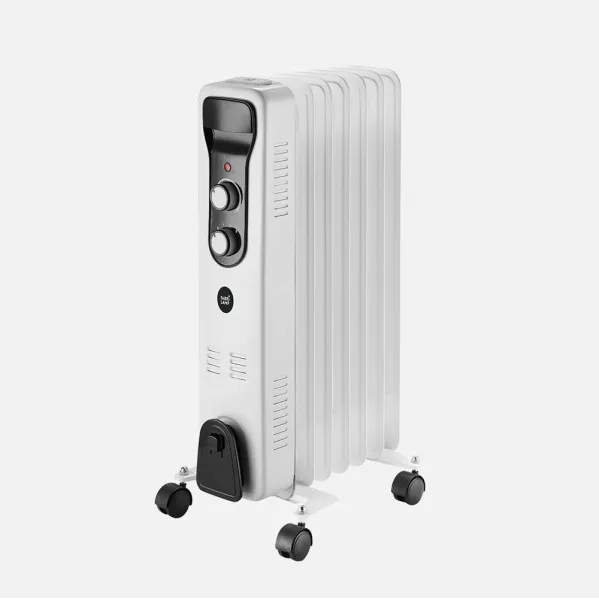 Radiador Aceite Brasilia 1500w 7elementos Blanco/negro 3potencias Antivuelco Termostato Reg.seguriadad Asa 59,5x33x24cm