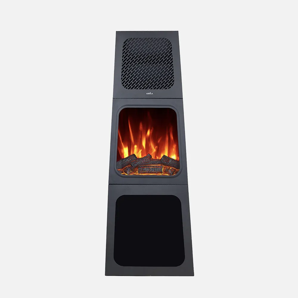 Termoventilador Ceramico Ptc Cornelius 1800w Negro 2pot Efecto Llama Indp.termostato,protecc.119x45x35cm