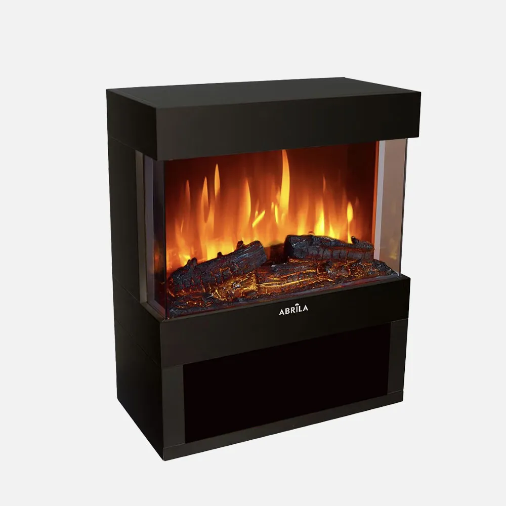Termoventilador Ceramico Ptc Columbia 1800w Negro 2pot Efecto Llama Indep.termostato,protecc.73x60x30cm