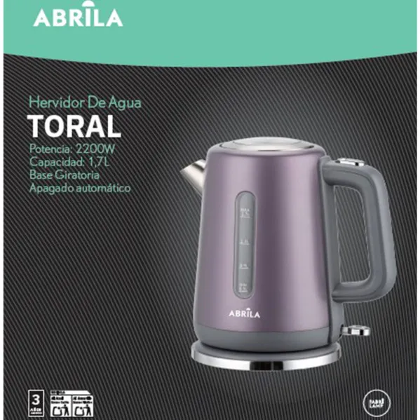 Hervidor Of Water Elect.toral Rape/grey 1,7l 2200w Based Giratoria,turn Automatic.