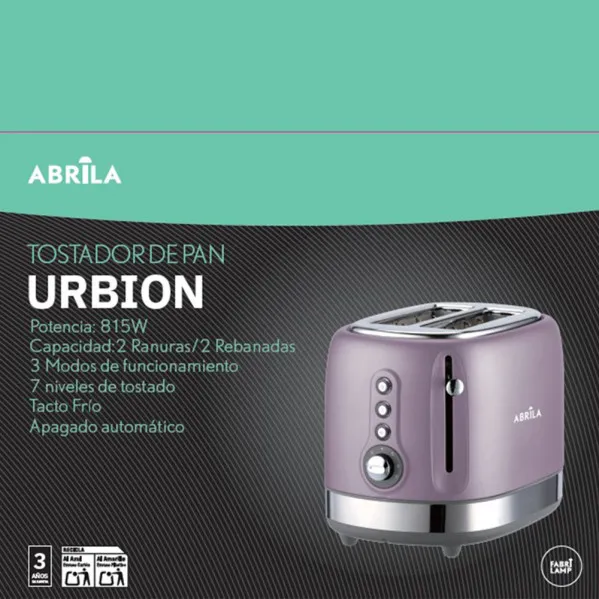 Tostador Of Bread Urbion 815w Violeta/grey 7levels Of Toast  2slots Recogemigas.descongelar.recalentar. 19,5x16,5x27cm