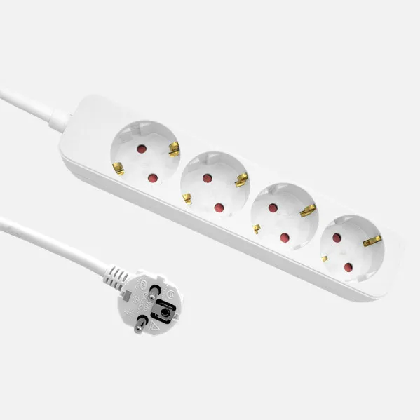 Alargadera Florey Cable 3m 3gx1,5mm2, 4sockets White  4x4x22cm