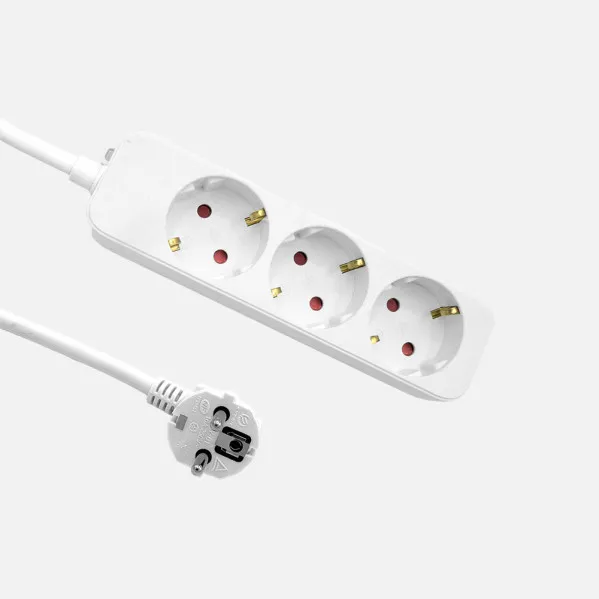 Alargadera Florey Cable 1,5m 3gx1,5mm2, 3sockets White 4x4x16cm