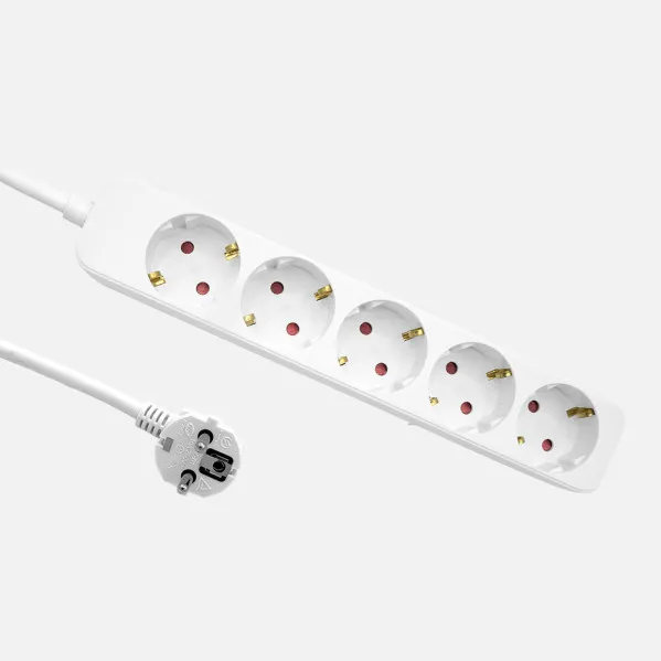 Alargadera Florey Cable 1,5m 3gx1,5mm2, 5sockets White 4x5x24cm