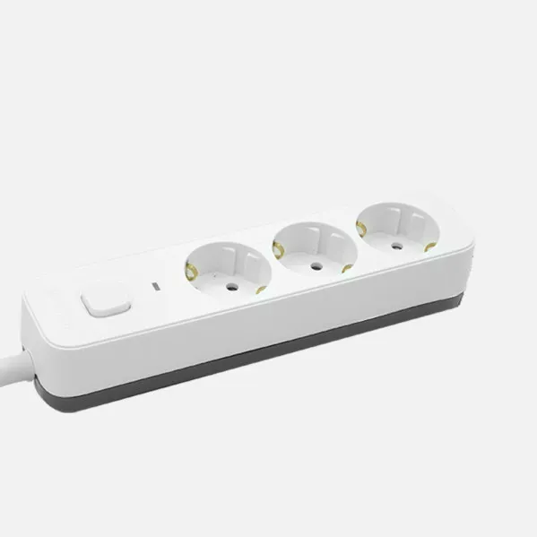 Alargadera Dalton C/cable 1,5m 3gx1,5mm White/grey 3sockets+switch,prtotecc.For Boys, Luminous Indicator 4x5x21cm