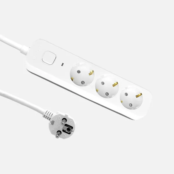 Alargadera Dalton C/cable 3m 3gx1,5mm White/grey 3sockets+switch,prtotecc.For Boys, Luminous Indicator 4x5x21cm