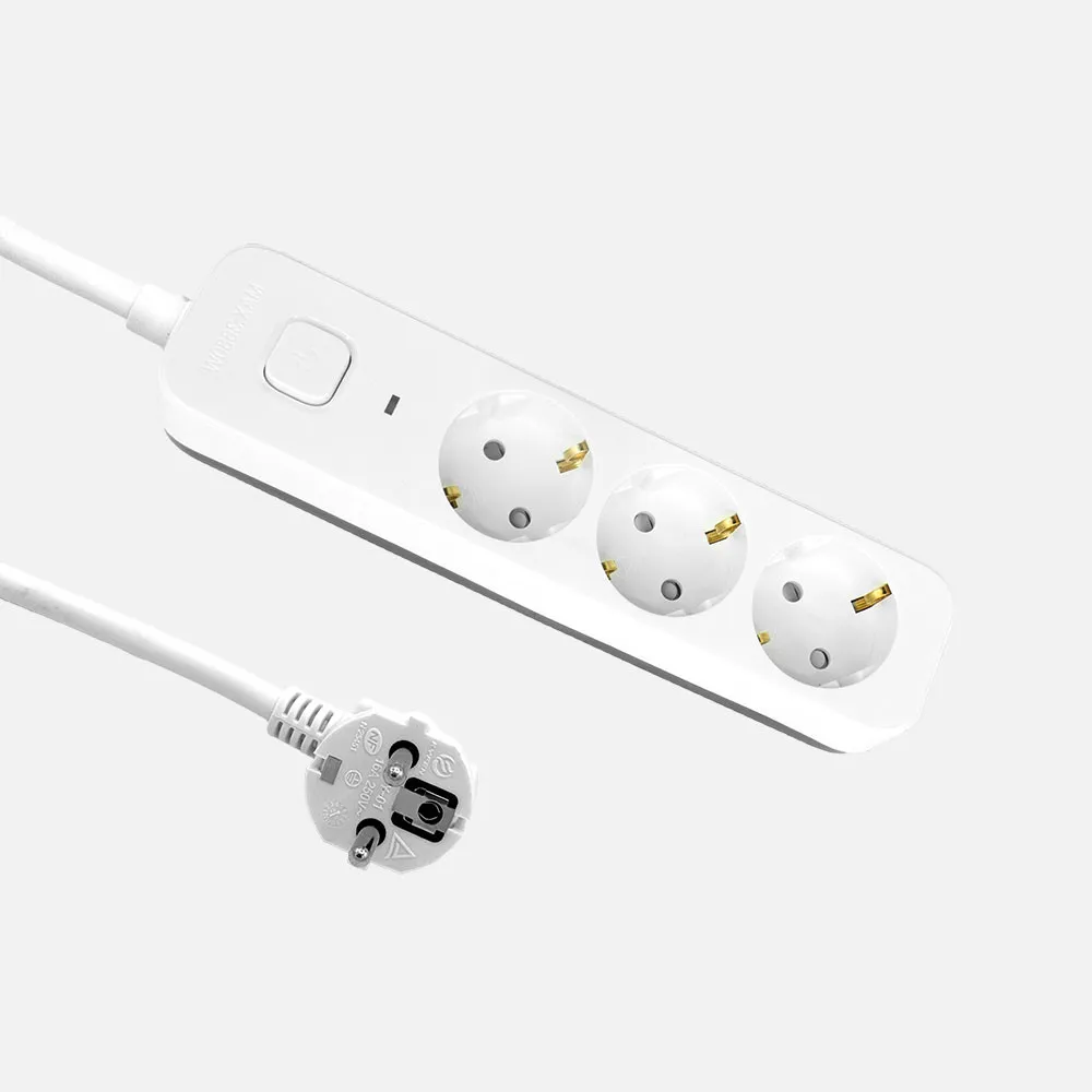 260613291 - Alargadera Dalton C/cable 3m 3gx1,5mm White/grey 3sockets+switch,prtotecc.For Boys, Luminous Indicator 4x5x21cm