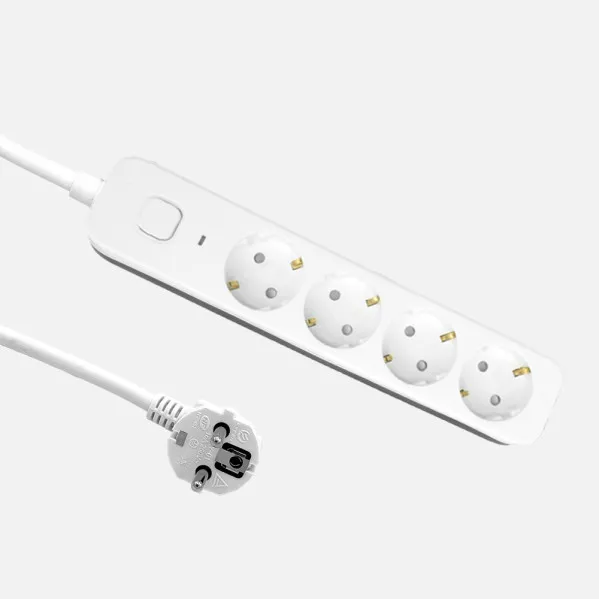 Alargadera Dalton C/cable 1,5m 3gx1,5mm White/grey 4sockets+switch,prtotecc.For Boys, Luminous Indicator 4x5x25cm