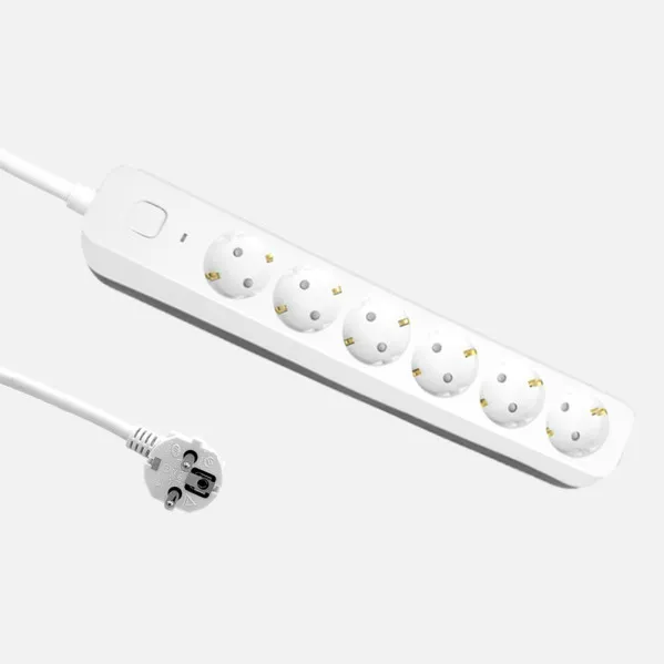 Alargadera Dalton C/cable 3m 3gx1,5mm White/grey 6sockets+switch,prtotecc.For Boys, Luminous Indicator 4x5x33cm