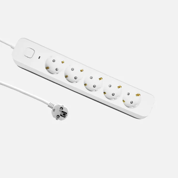 Alargadera Dalton C/cable 1,5m 3gx1,5mm White/grey 5sockets+switch,prtotecc.For Boys, Luminous Indicator  4x5x31cm