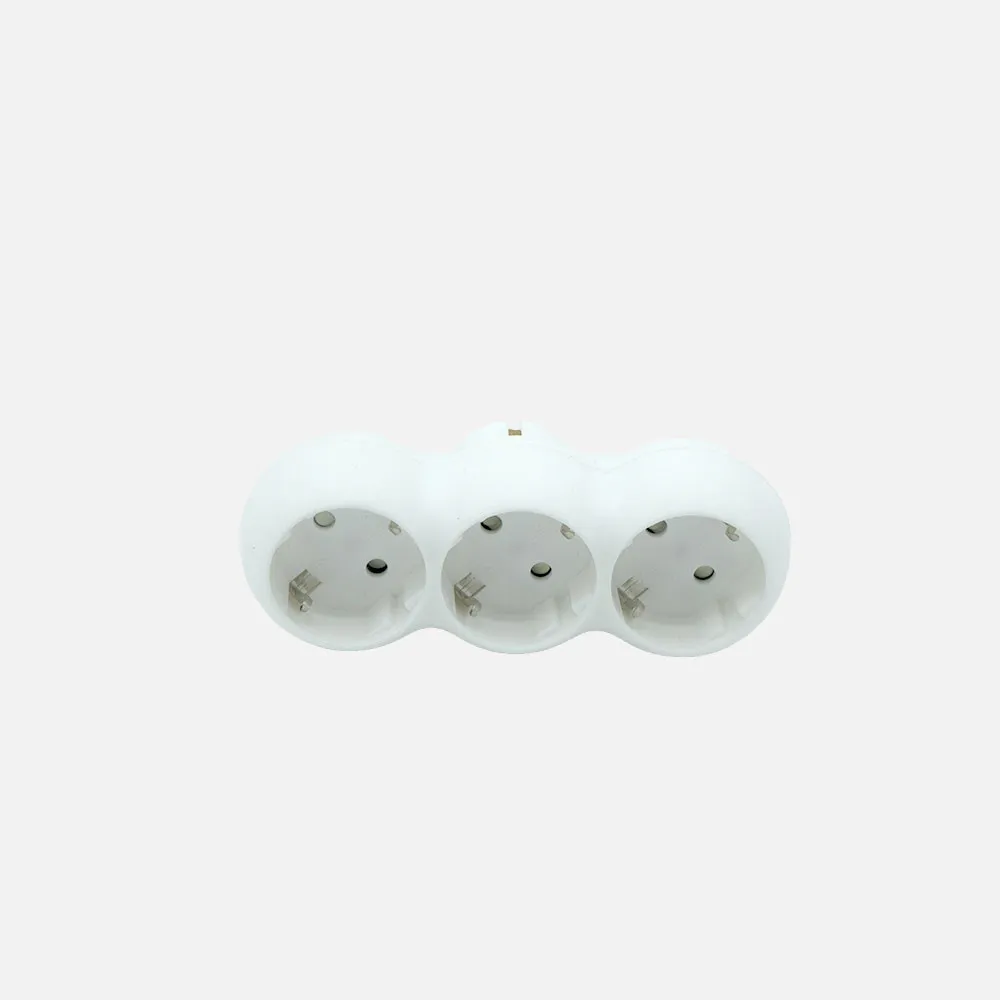 Eco Adaptador 3tomas Blister Mod7 2p+e 16a 230v Blanco  Protecc.Infantil 5x14x8cm