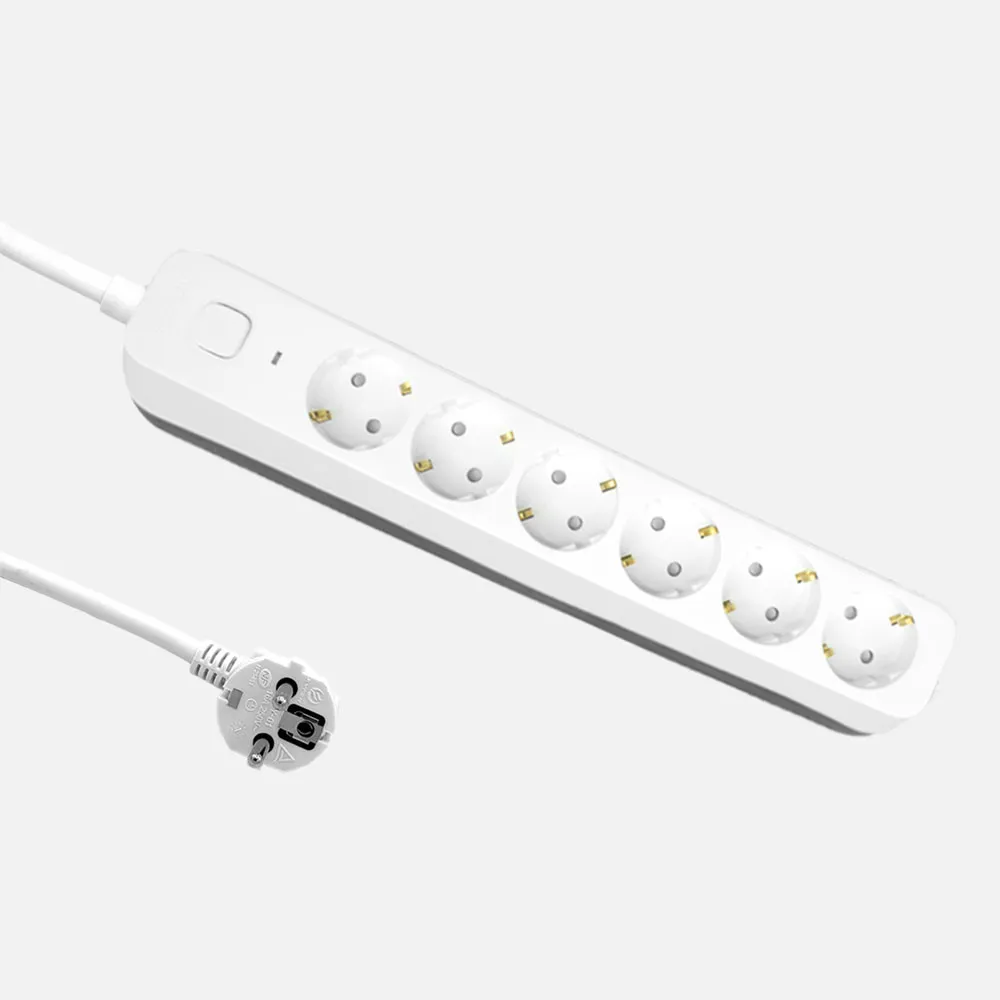 260616141 - Alargadera Dalton C/cable 1,5m 3gx1,5mm White/grey 6sockets+switch,prtotecc.For Boys, Luminous Indicator 4x5x34cm
