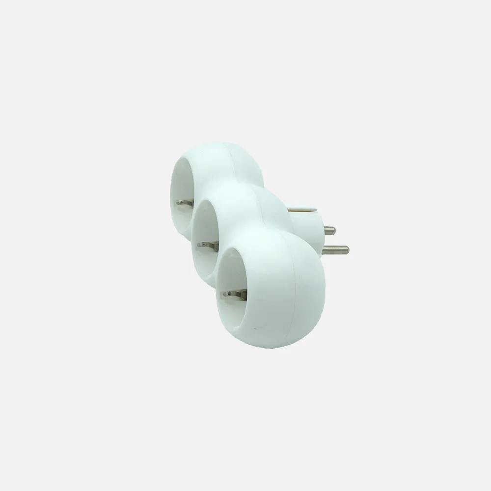 Eco Adaptador 3tomas Blister Mod7 2p+e 16a 230v Blanco  Protecc.Infantil 5x14x8cm