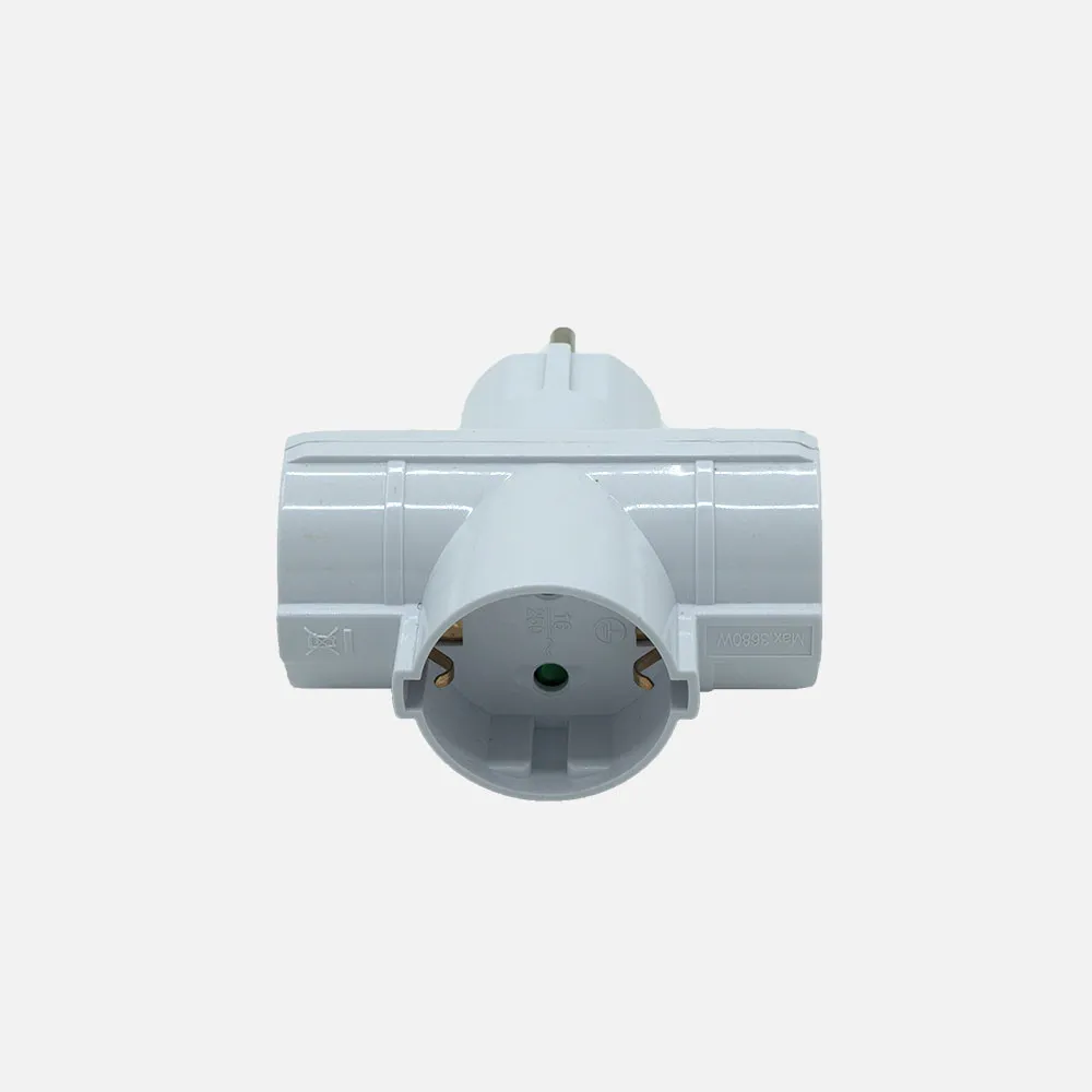 Eco Adaptador 3tomas Blister Mod4 2p+e 16a 230v Blanco Protecc. Infantil 4x8,5x10cm