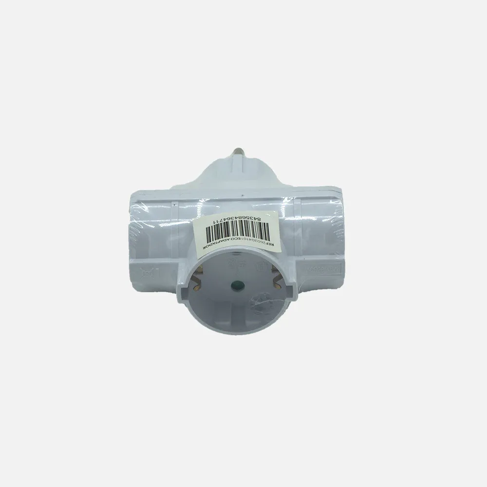 Eco Adaptador 3tomas Retract.mod4 2p+e 16a 230v Blanco  Ptotecc. Infantil 4x8,5x10cm