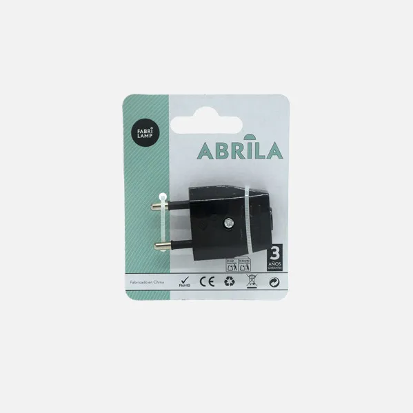 Echo Clavija Blister pack Mod5 2p+and 10to 230v Black 2x3,5x6cm