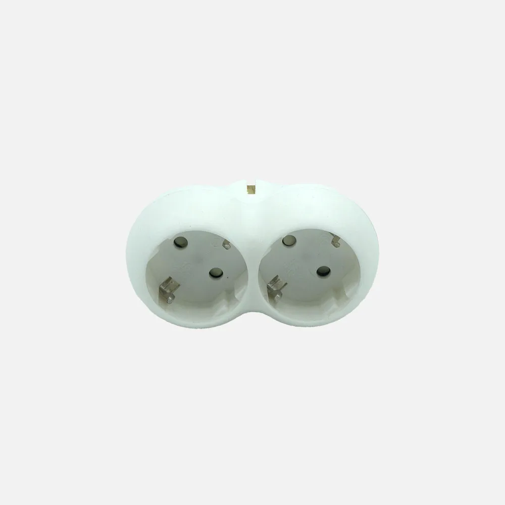 Eco Adaptador 2tomas Blister Mod6 2p+e 16a 230v Blanco Protecc. Infantil 5x10x8cm