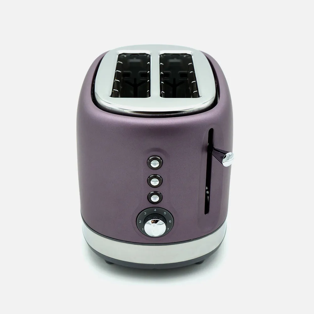 Tostador De Pan Urbion 815w Violeta/gris 7niveles De Tostad  2ranuras Recogemigas.descongelar.recalentar. 19,5x16,5x27cm