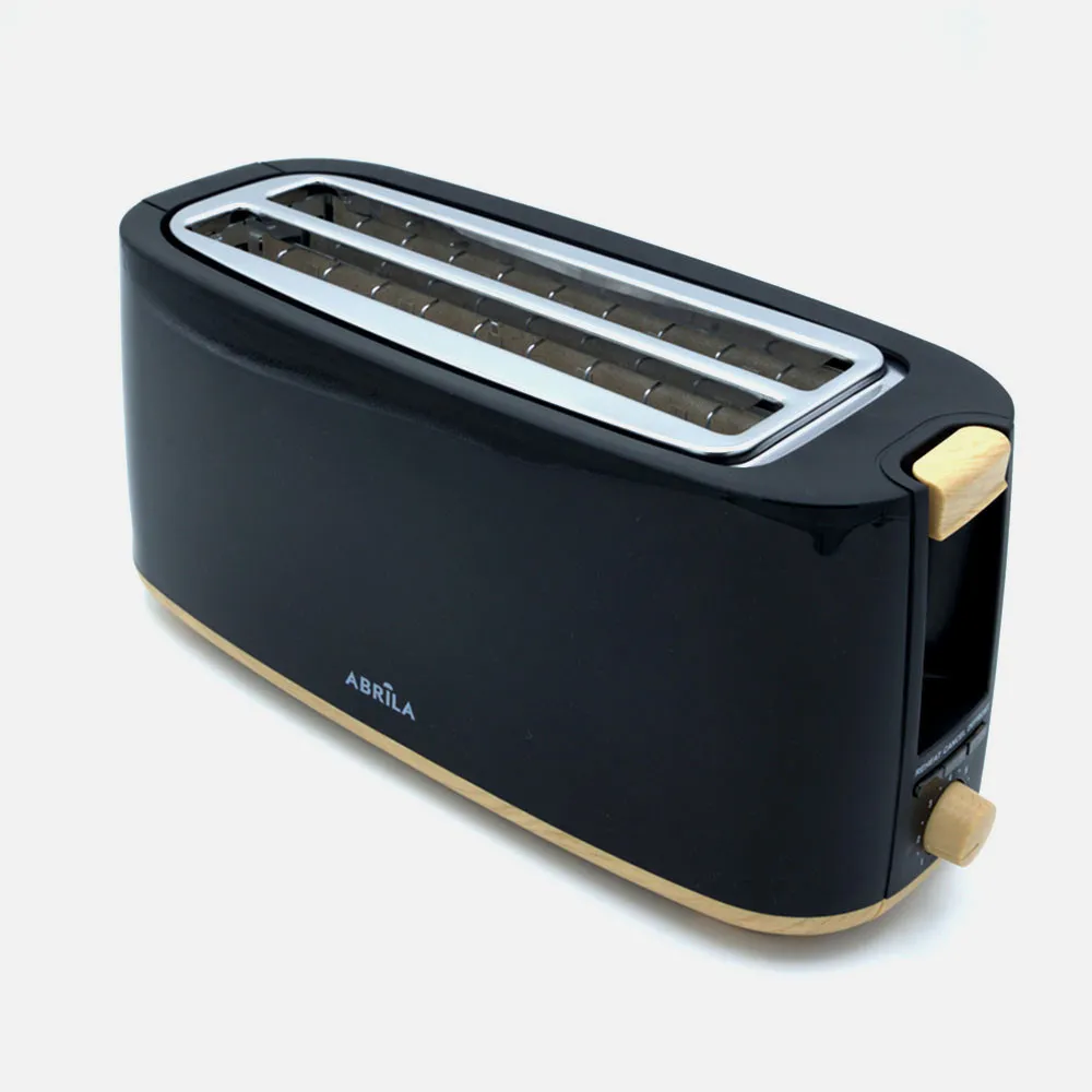 Tostador Pan Eume 1400w Negro/haya 7niveles Tostado,descongelacion,  Apag.automatico,2ranuras,recogemigas 17x38x14,5cm