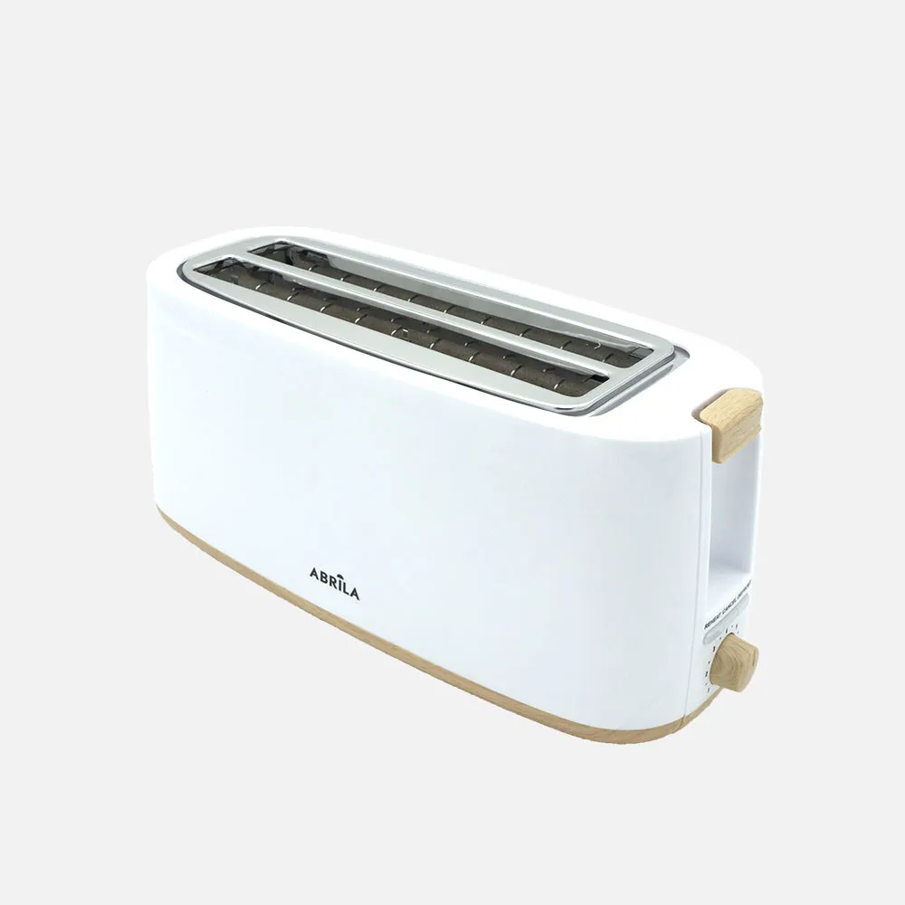Tostador Pan Eume 1400w Blanco/haya 7niveles Tostado,descongelacion,  Apag.automatico,2ranuras,recogemigas 17x38x14,5cm